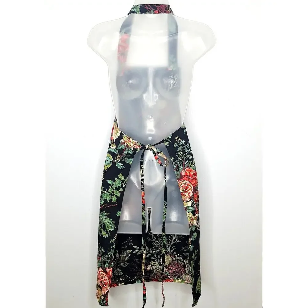 April Cornell Merry Floral Apron Cottagecore Holiday Christmas Cotton Canvas